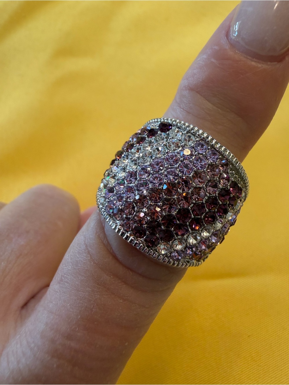 Park Lane Purple Ombré Crystal Statement Ring Size 8